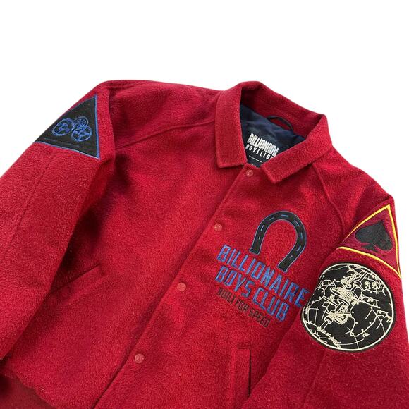 XXL Billionaire Boys Club Road Rocket Wool Cropped Varsity Jacket - Picture 3 of 6